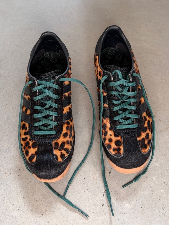 adidas Originals SL72 Leopard-Print Sneakers with Green Laces USW5 - Picture 4 of 6